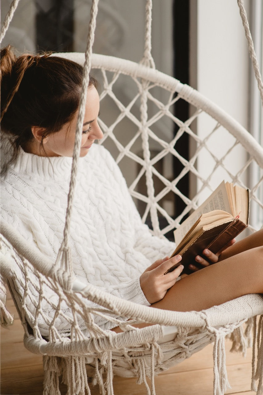 a woman is reading