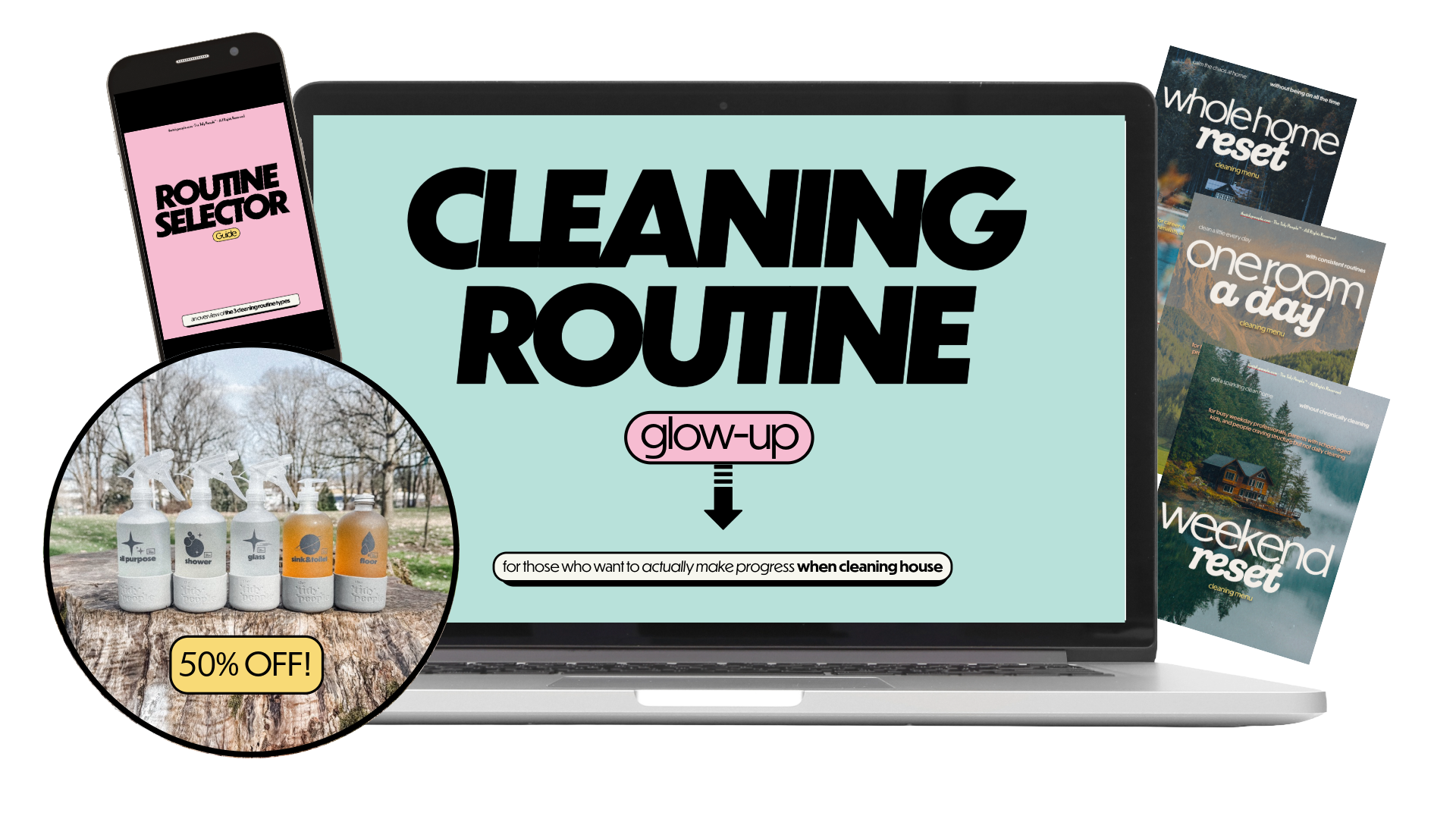 Cleaning Routine Glow-Up Course & 5 Refillable Cleaning Starter Kits